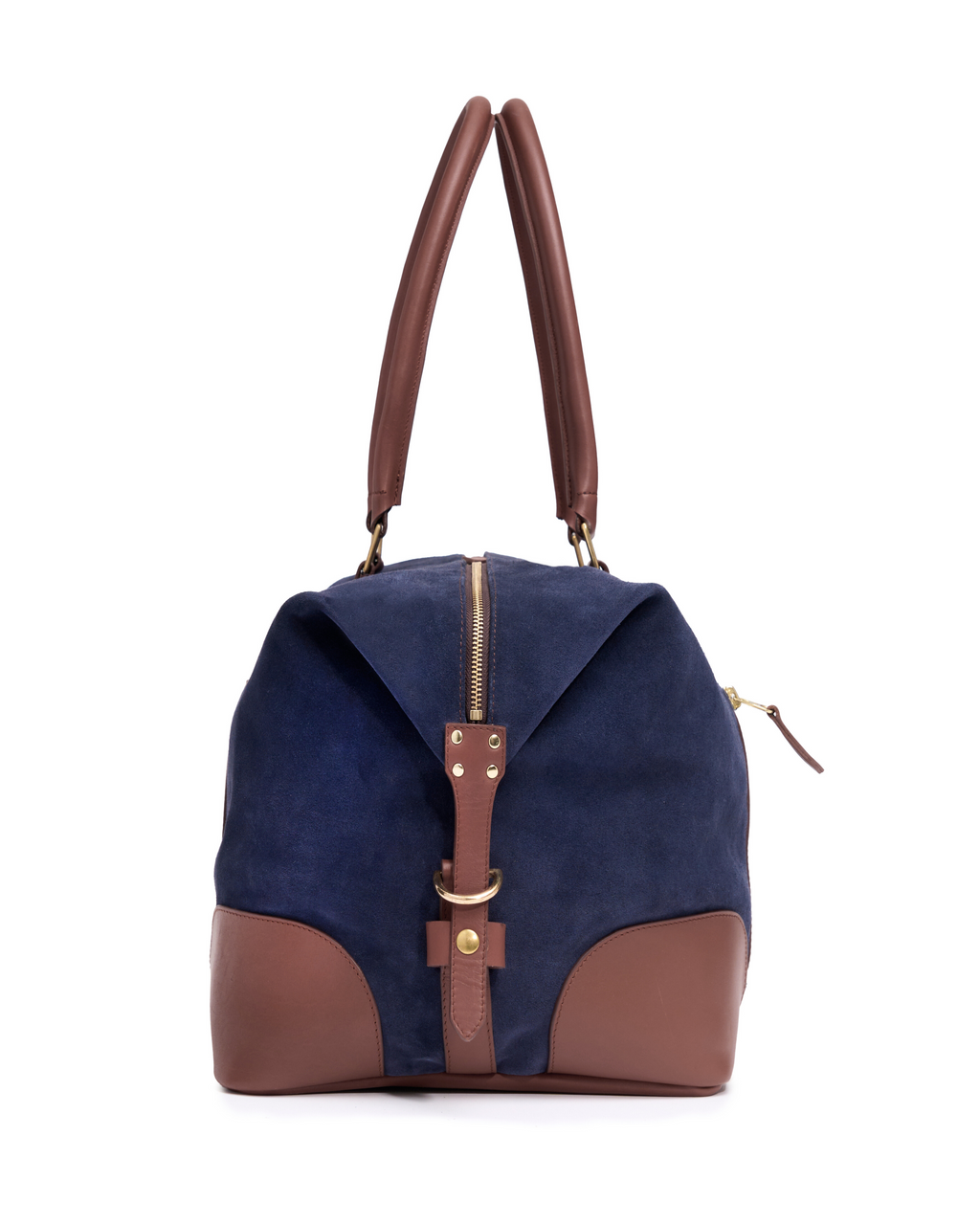 The Raffles Weekender Bag in Navy Blue Suede