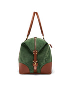 The Raffles Weekender Bag - British Racing Green Suede