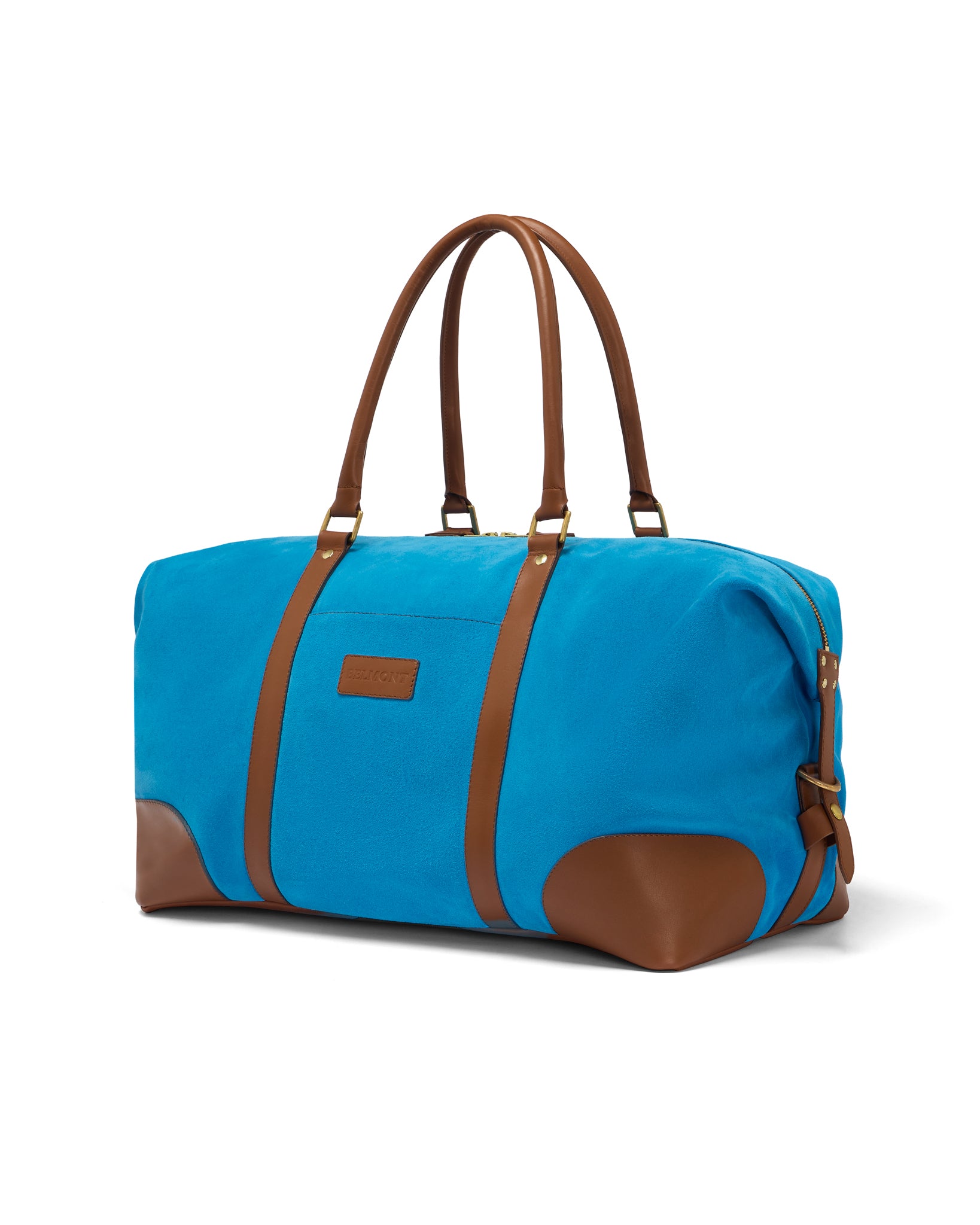 The Raffles Weekender Bag in Turquoise Suede