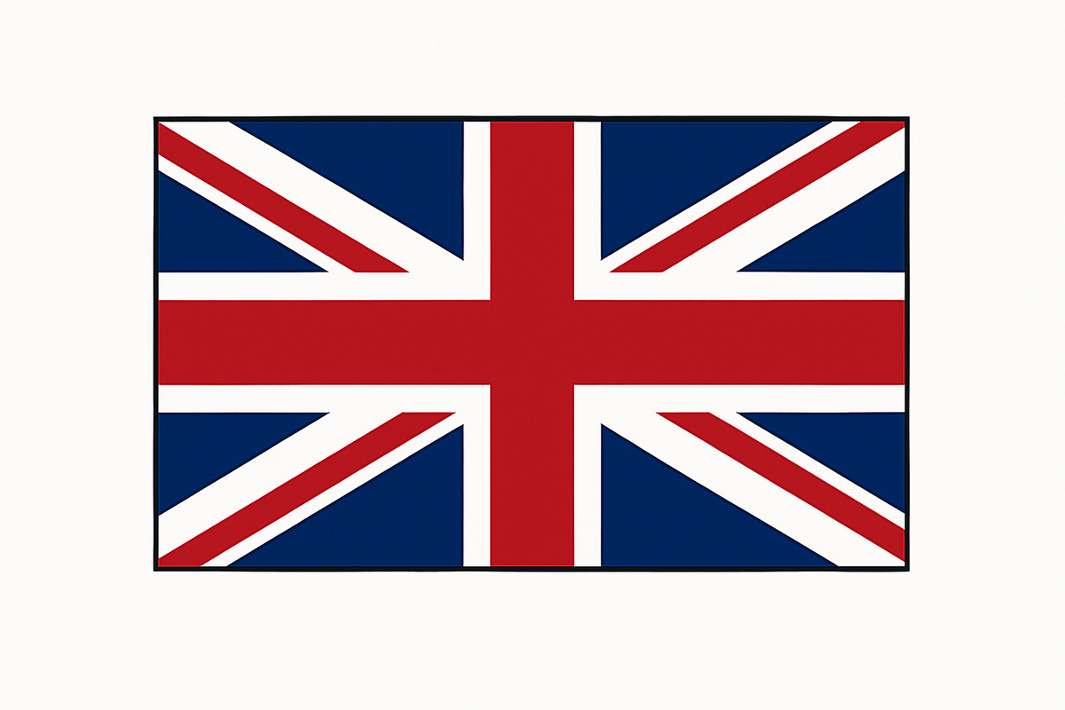 Create a union jack image - create a very then black outline around the flag edges and make the background plain white. 